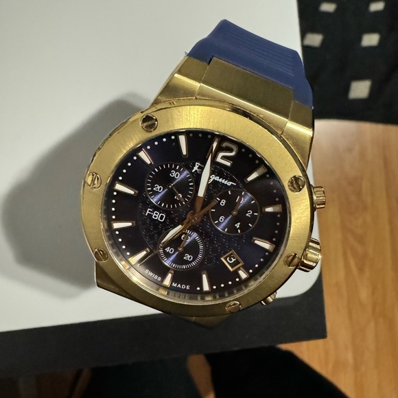 Salvatore Ferragamo Mens F-80 Watch FIJ060017 Chronograph Watch